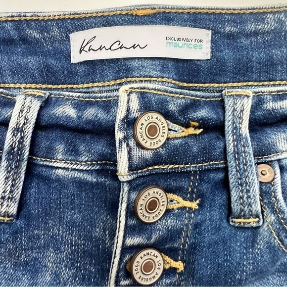 KanCan Jr Women’s Blue Jeans Sz 7/27 Button Fly Raw Hems Distressed/Ripped/Torn - Picture 5 of 13